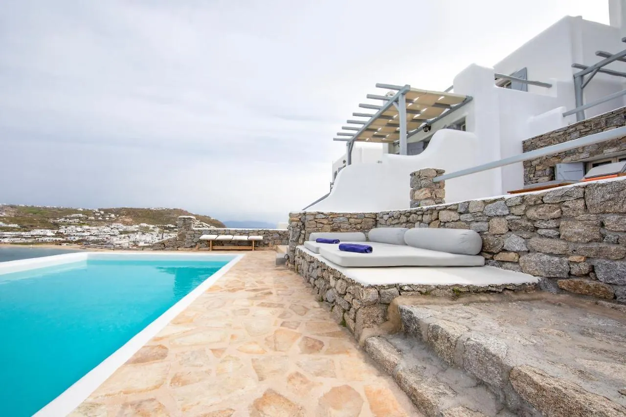 Mykonos-Ornos -Vilas Angel Alice Demi -Pool Holidays With View Mykonos Town