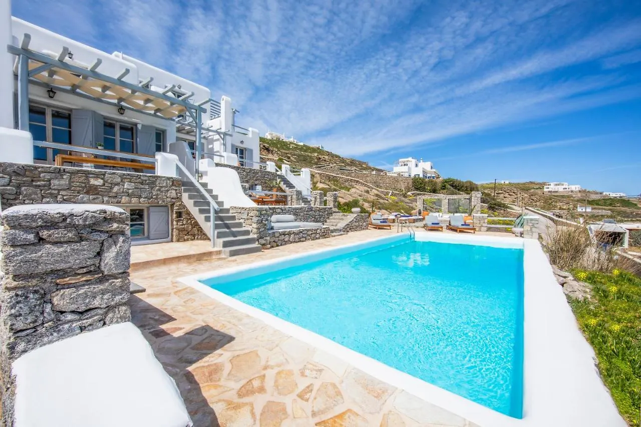 Mykonos-Ornos -Vilas Angel Alice Demi -Pool Holidays With View Mykonos Town